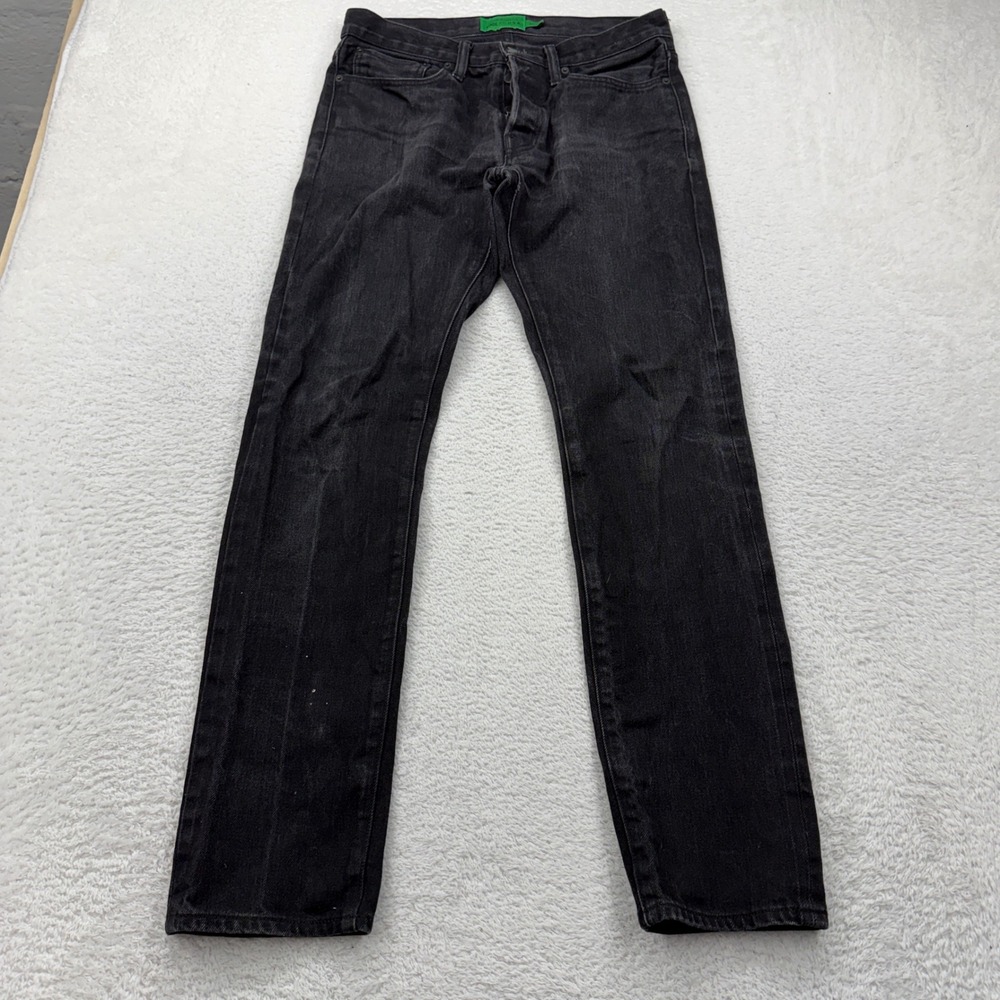 Club Monaco Mens Black Denim Button Fly‎ Jeans Made in USA Size 31x32
